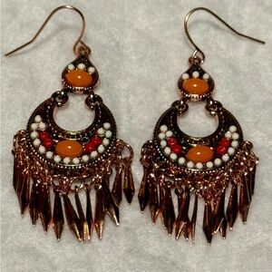 Fashion Copper Tone Drop Dangle Earrings